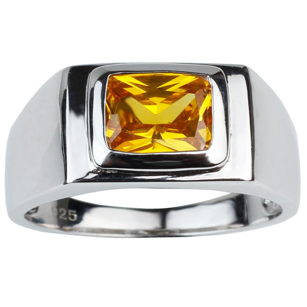 Мужское серебряное кольцо с фианитом 7x9 мм|jewelry resin|jewelry metaljewelry making supplies free shipping |