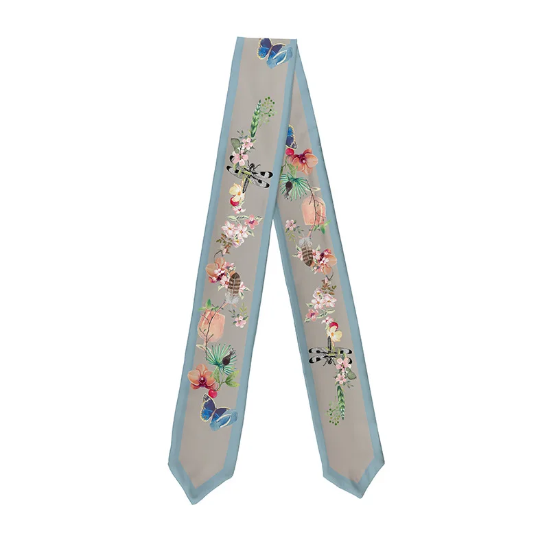 

Dragonfly Design Bag Handle Scarf Special Long Ribbon Lady Court Style Riband Scarves Wrist Band Choker Neck Wear 2 Piece CJ117