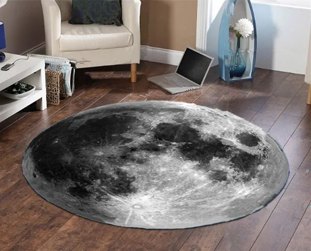 Круглый Ковер 3D Earth Moon Tapetes Para Casa Sala круглый ковер для гостиной детей мальчиков