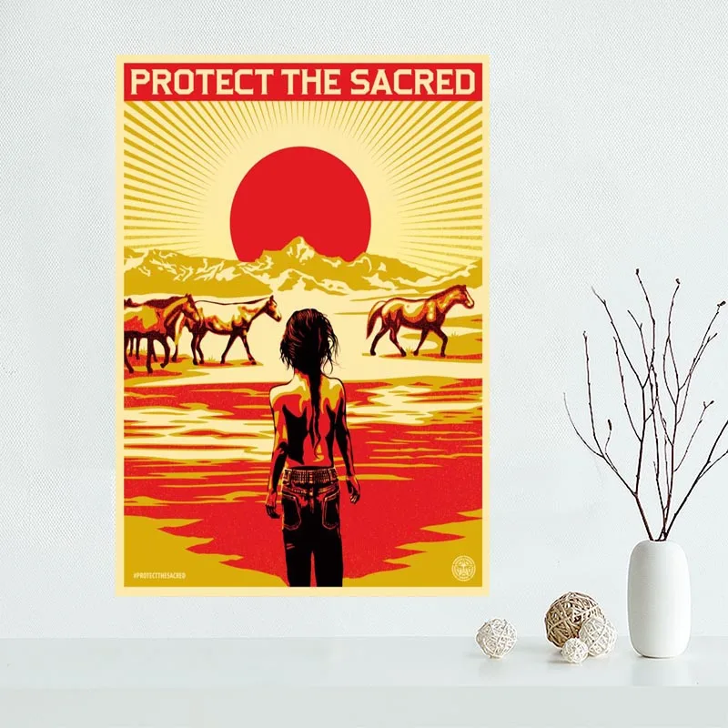 Горячая Распродажа индивидуальный холщовый постер Shepard Fairey домашний декор