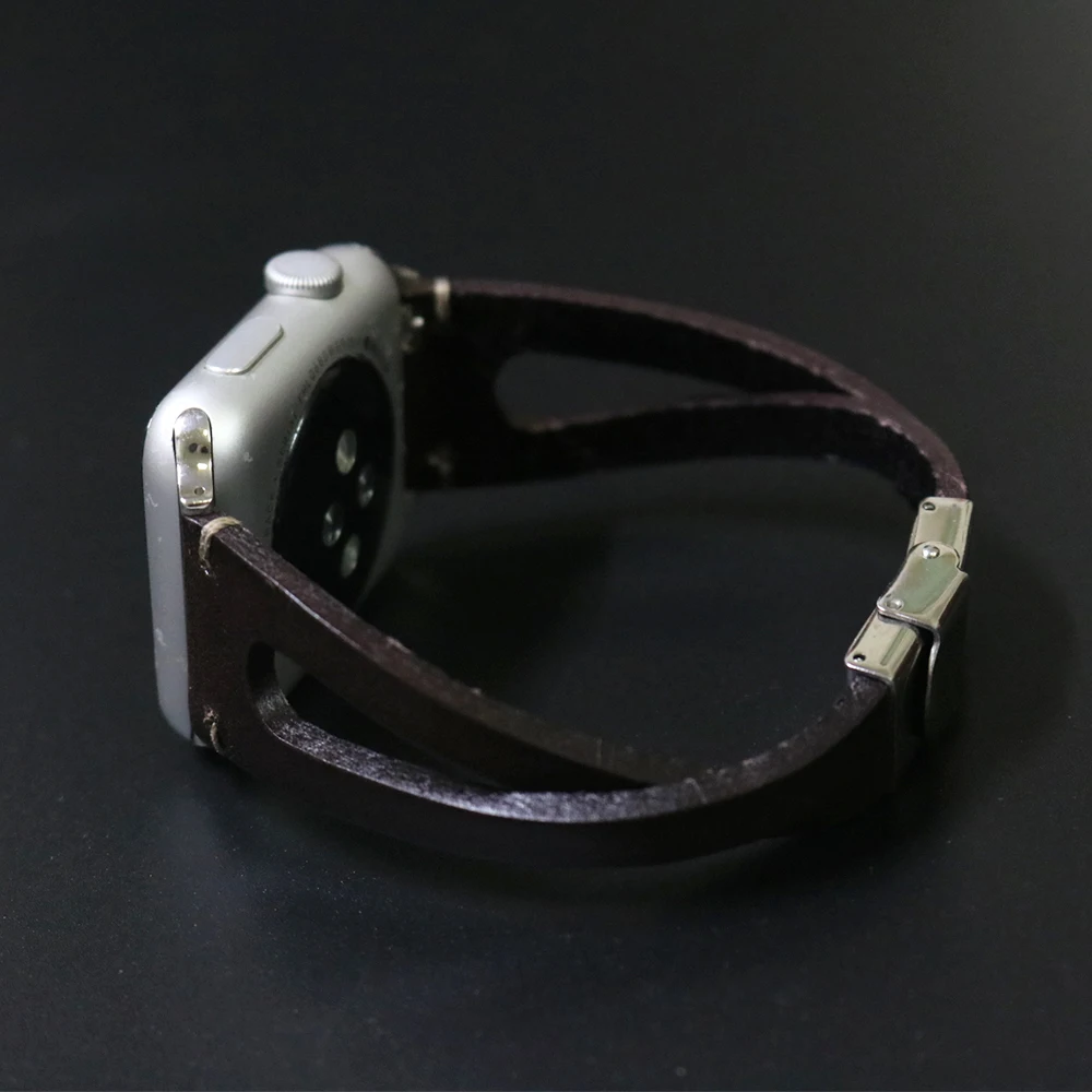 Ремешок ручной работы из воловьей кожи для Apple Watch 38 мм 40 Series 1 2 3 4 5 браслет iWatch 42 44