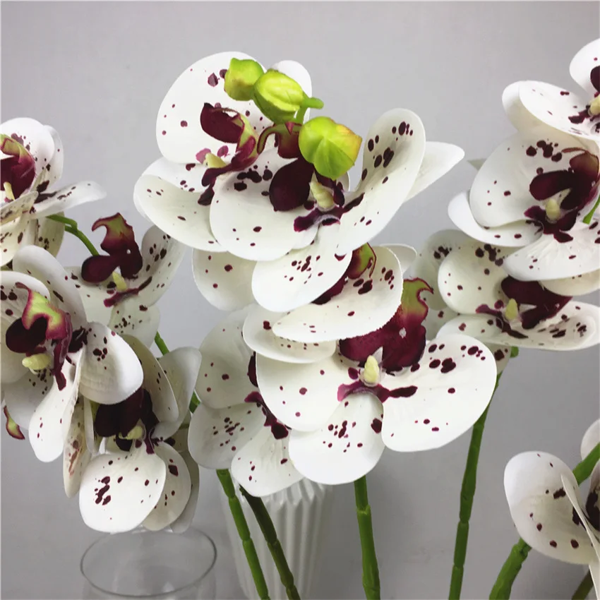 7 шт./лот орхидеи ветви Искусственные цветы fleurs искусственное украшение дома гостиной Белая орхидея Флорес искусственные
