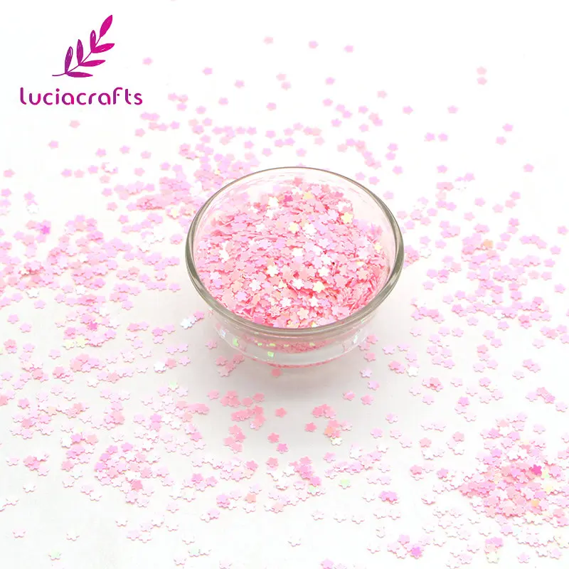 Pink 20g Lucia crafts 10 г/20 г 3 мм в форме цветка хлопья блестки радуга блесток свадебные/вечерние/ногтей/одежды конфетти DIY украшения D0111 - Цвет: Pink 20g