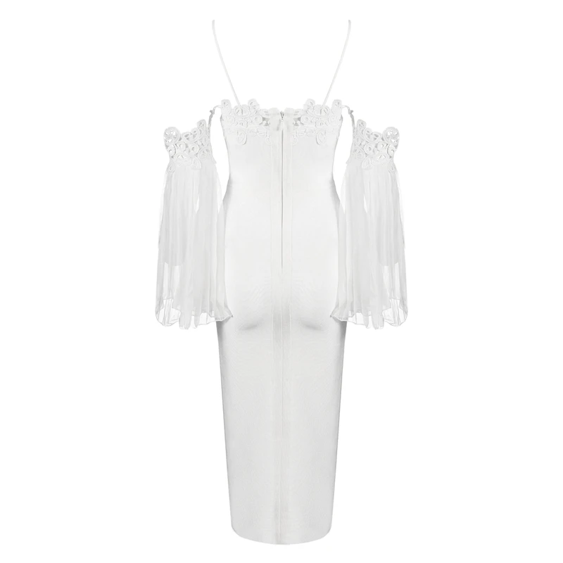 Женское облегающее платье INDRESSME с открытыми плечами Кружевное сексуальное на