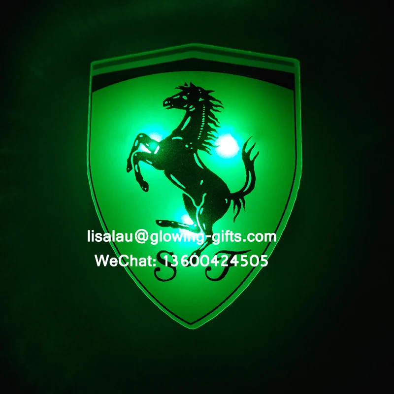 SL индивидуальные светодиодные мигающие значки из акрила кнопки Ferrari pin рекламные