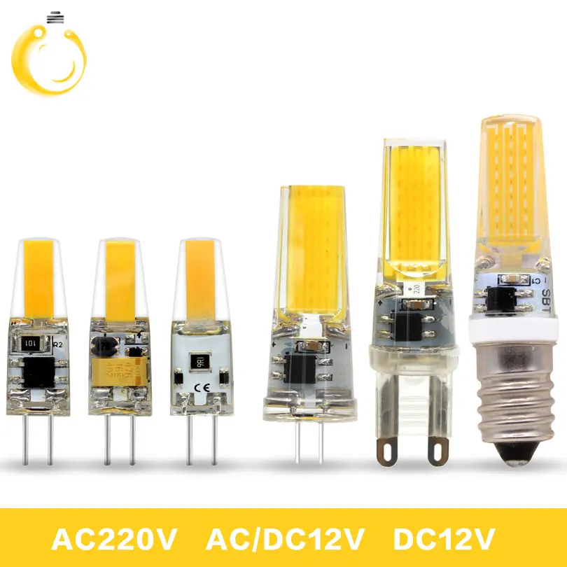 2017 Новый светодио дный лампы G4 G9 E14 лампа AC/DC 12 В приглушить 6 Вт 9 SMD COB огни заменить