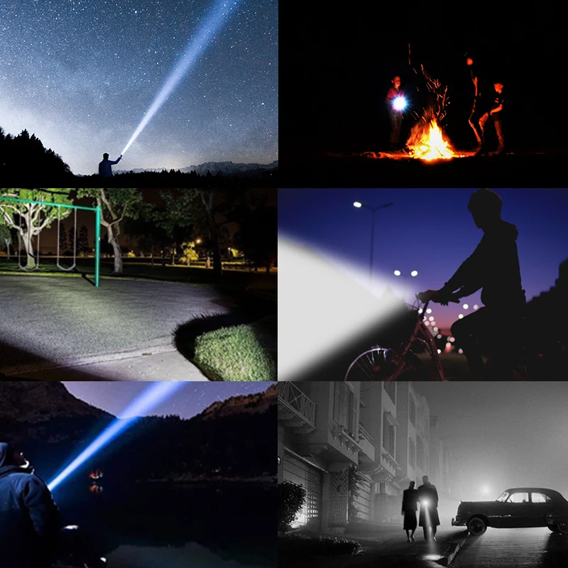 portable outdoor adventure high power Ultra Bright LED flashlight red strobe flash light USB rechargeable 18650 torch | Освещение