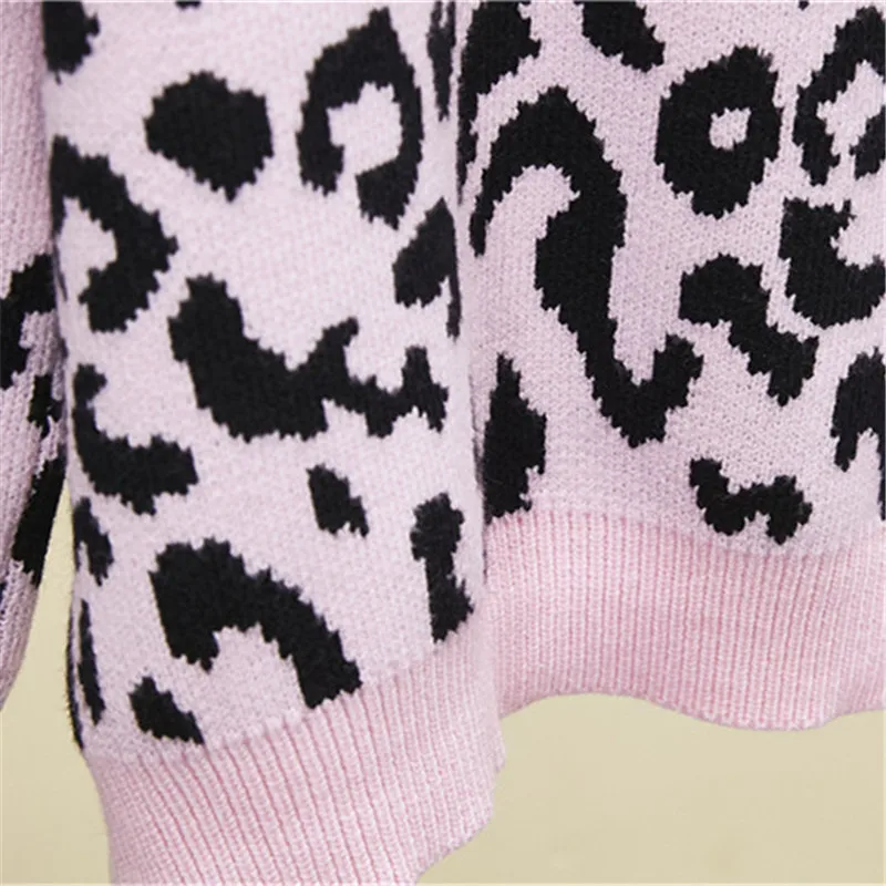 Леопардовый свободный 2019 новый мягкий женский осенний вязаный свитер с круглым