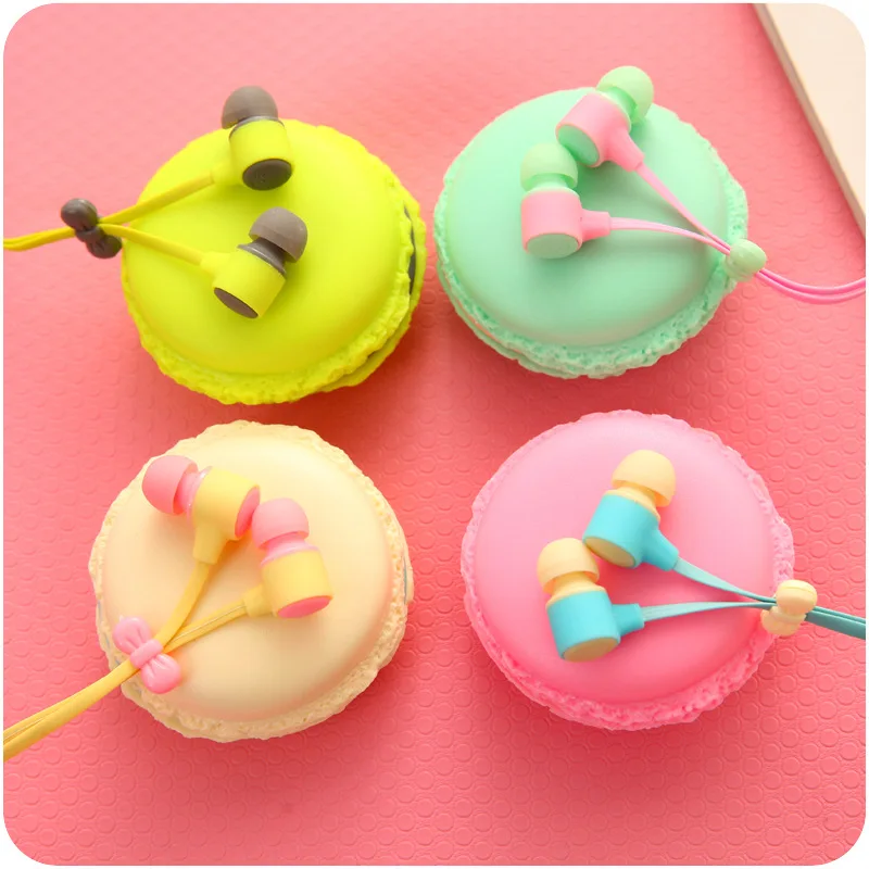 Милые наушники вкладыши милая гарнитура для iPhone мобильного телефона Mp3 с чехлом