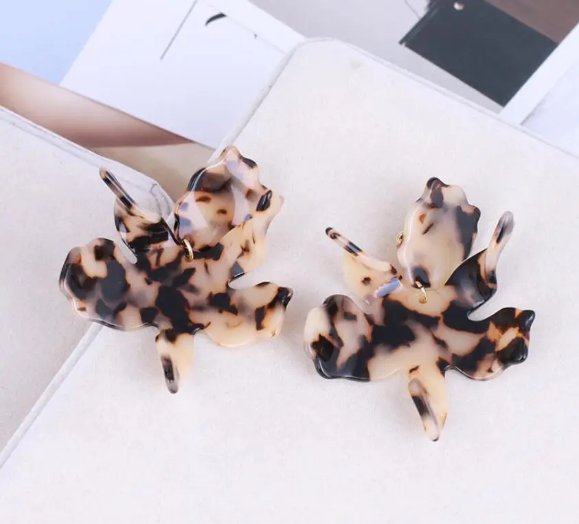 CSxjd Роскошные полимерные серьги клипсы в виде цветка лилии преувеличенные