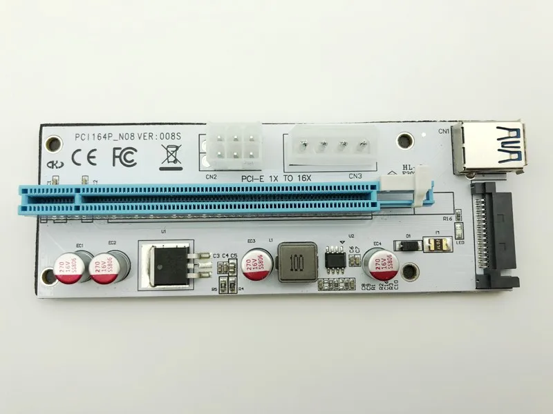Новинка Райзер USB 008S PCI E Экспресс 1X 4x 8x 16x адаптер карта SATA 15 контактов на 6 кабель