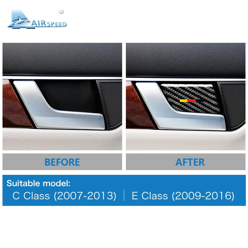 Airspeed для Mercedes C Class W204 E W212 аксессуары салона автомобиля крышка дверной ручки из