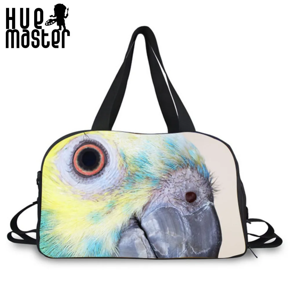 Дизайнерская вместительная спортивная сумка с узором в виде попугаев дорожные