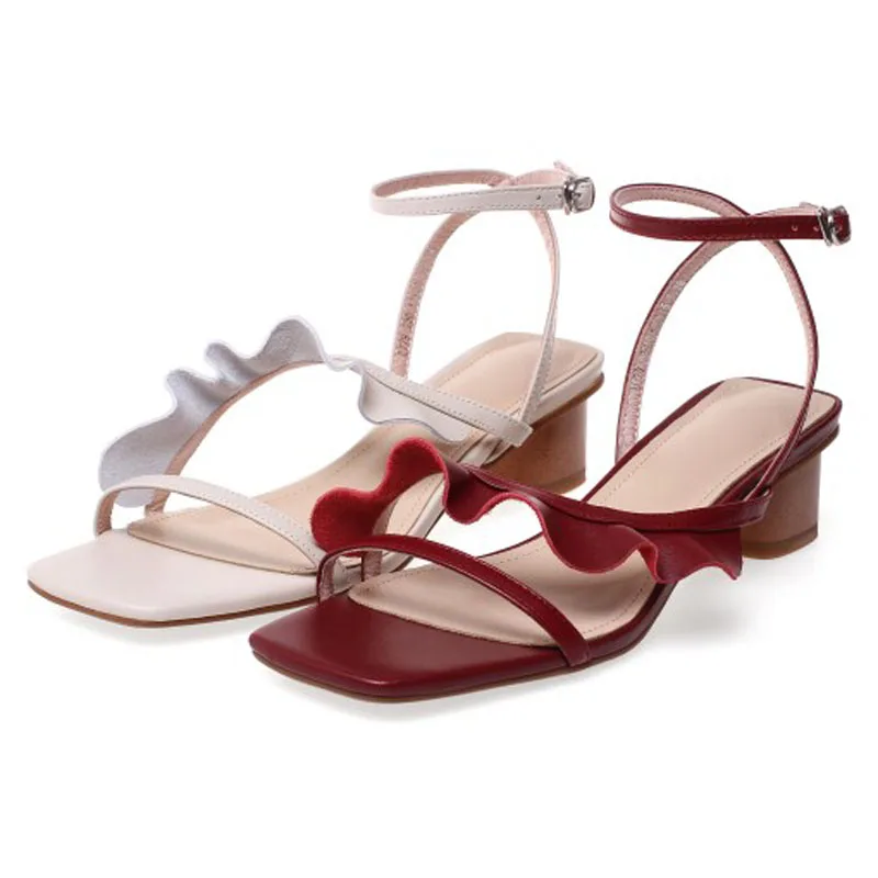 Летние женские босоножки большие размеры женская обувь из натуральной кожи с