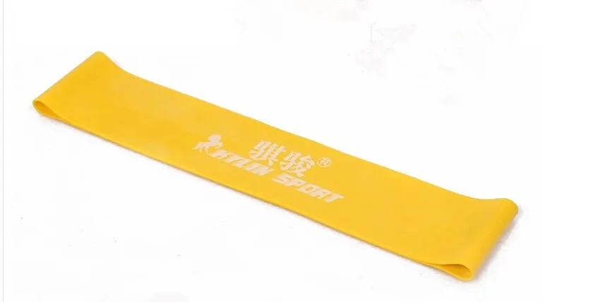 Желтый латекс сопротивление тренировки excercise для пилатеса и йоги полосы петли
