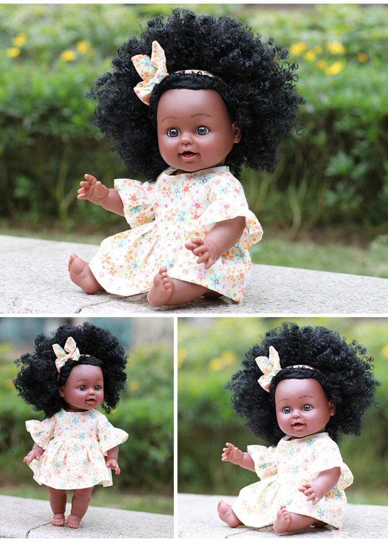 Мягкие силиконовые куклы реборн 35 см Реалистичная виниловая кукла черный