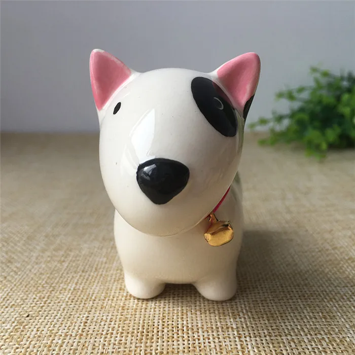 BullTerrier Украшение автомобиля, милые украшения, керамическая собака, кукла, автомобиль, интерьер, приборная панель, щенок, ремесло, игрушки, домашняя мебель, рождественские подарки - Название цвета: BullTerrier