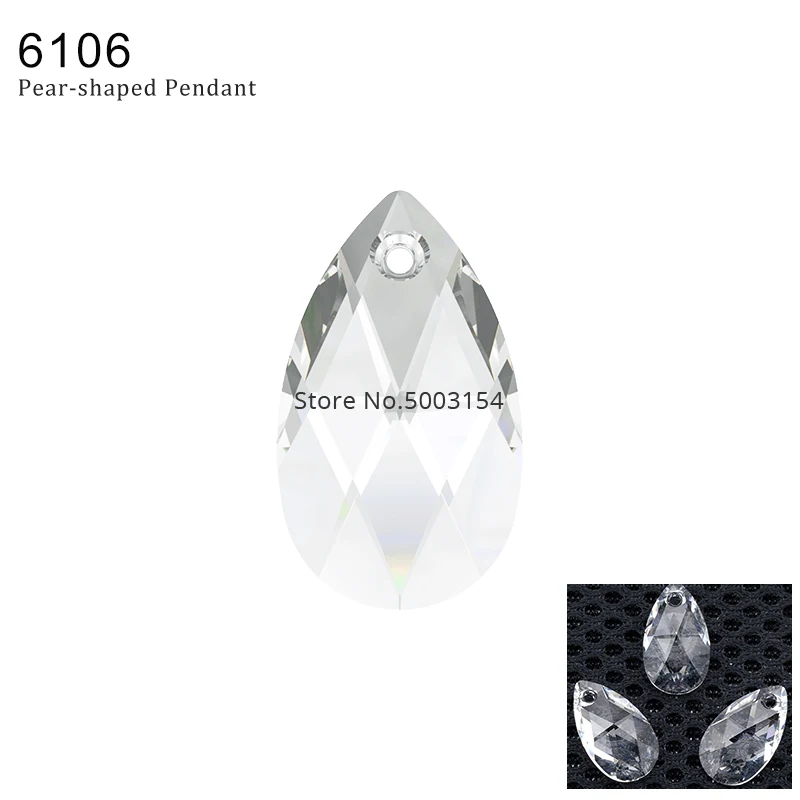 Crystal 001 1 шт.) кристалл Swarovski 6106 грушевидный кулон из Австрия свободные бусины Стразы DIY Изготовление ювелирных изделий - Цвет: Crystal 001