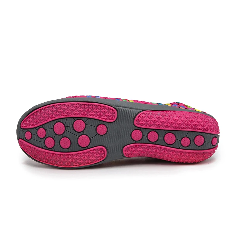 Разноцветные Женские плетеные туфли дышащие кроссовки для женщин нескользящая