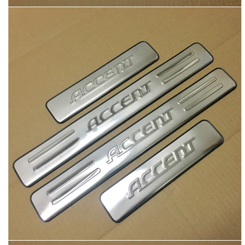 Stainless Steel Side Door Sill Cover / Scuff Plate Trim 4Pcs/Set For Hyundai Accent 2006 2007 2008 2009 2010 2011 | Автомобили и