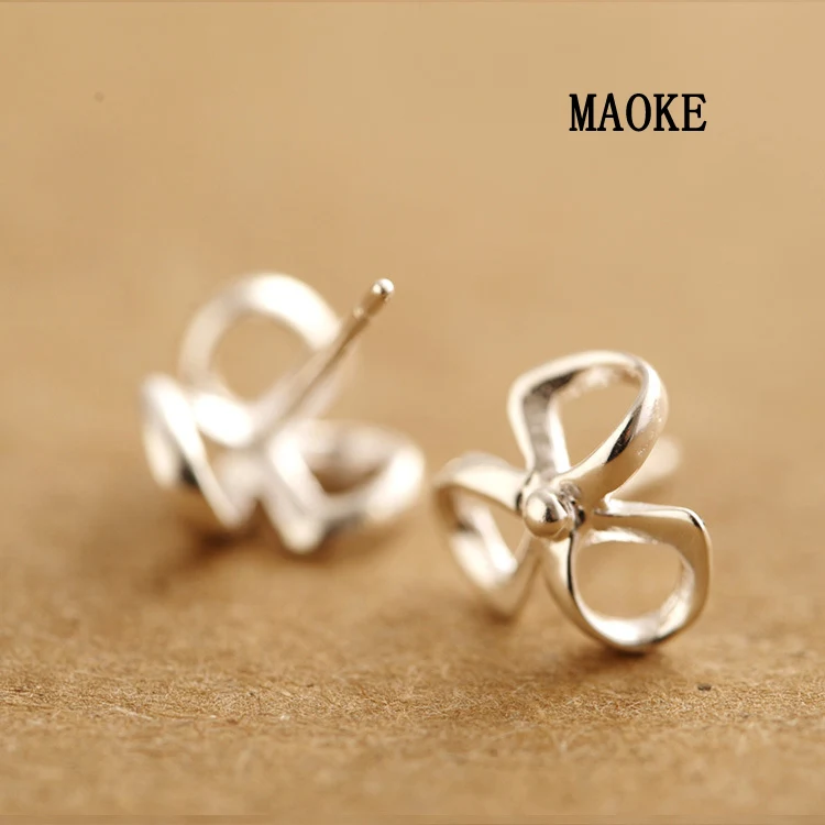 Акция S925 чистый белый гриб ногти форма банта модные ювелирные изделия для женщин