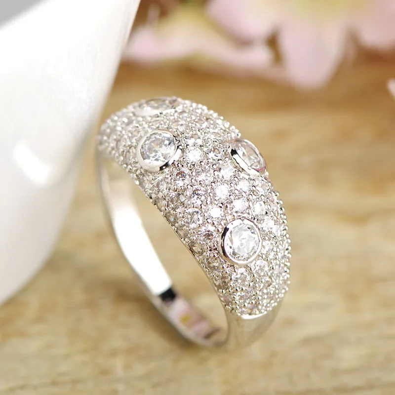 MECHOSEN AAA циркониевые кольца для мужчин и женщин золотистое кольцо с кристаллами