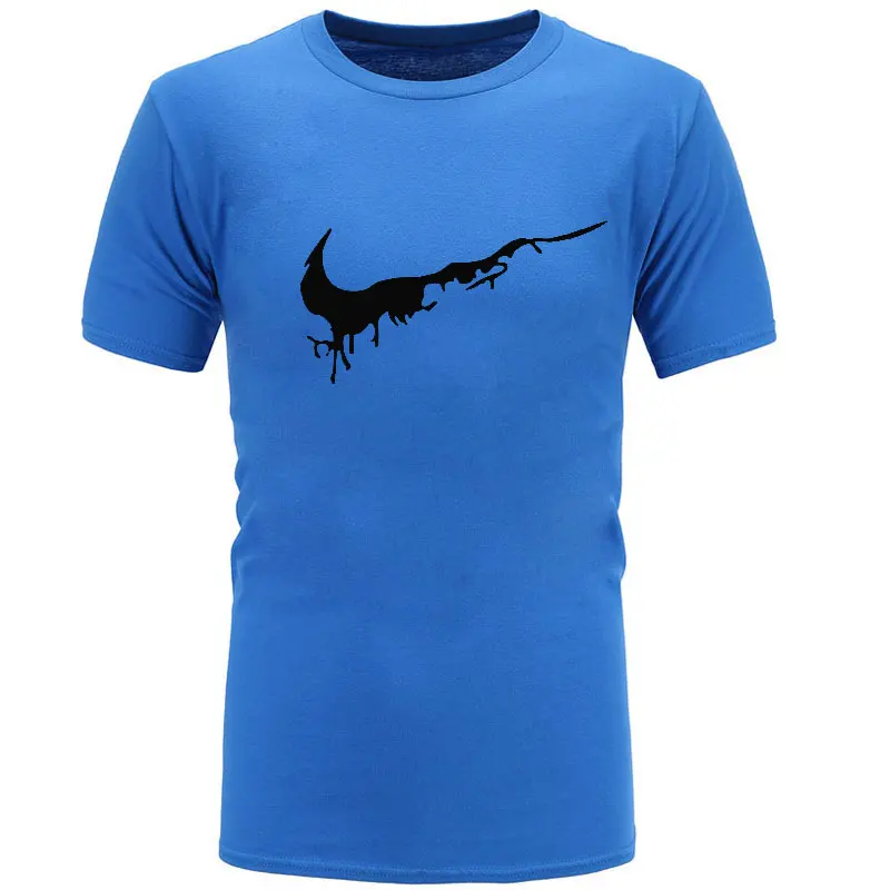 Бесплатная доставка Новинка 2018 Футболка с принтом мужские черные и белые 100%