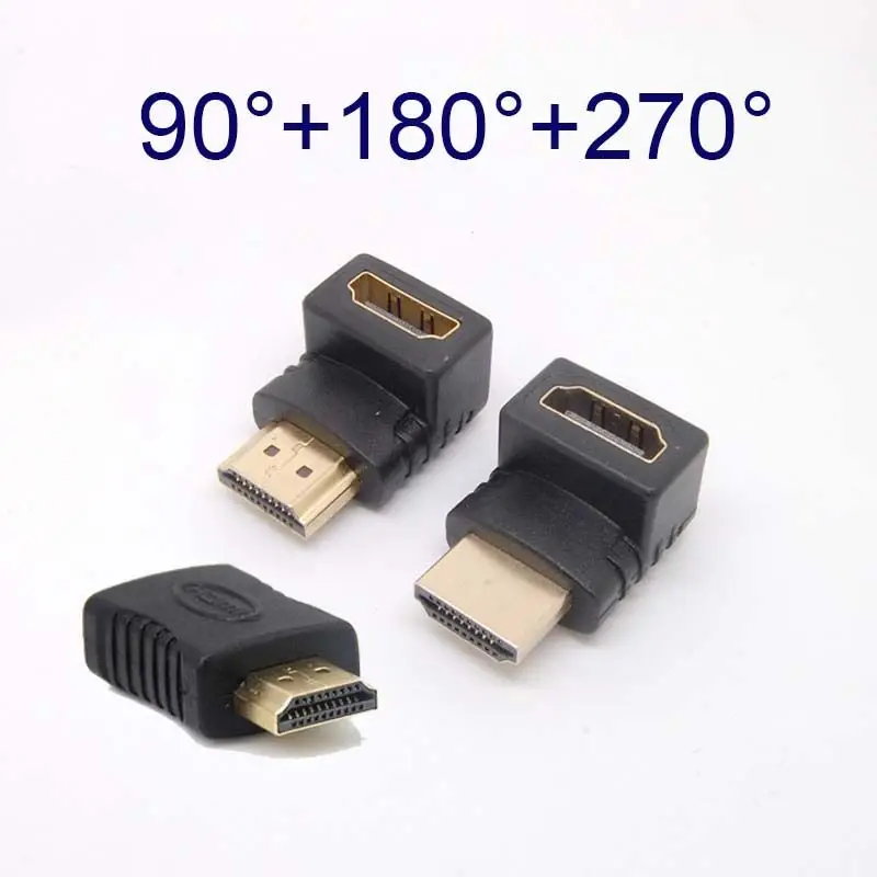 90/270/180 градусов правый угол HDMI штекер к гнезду разъем адаптер удлинитель Кабель