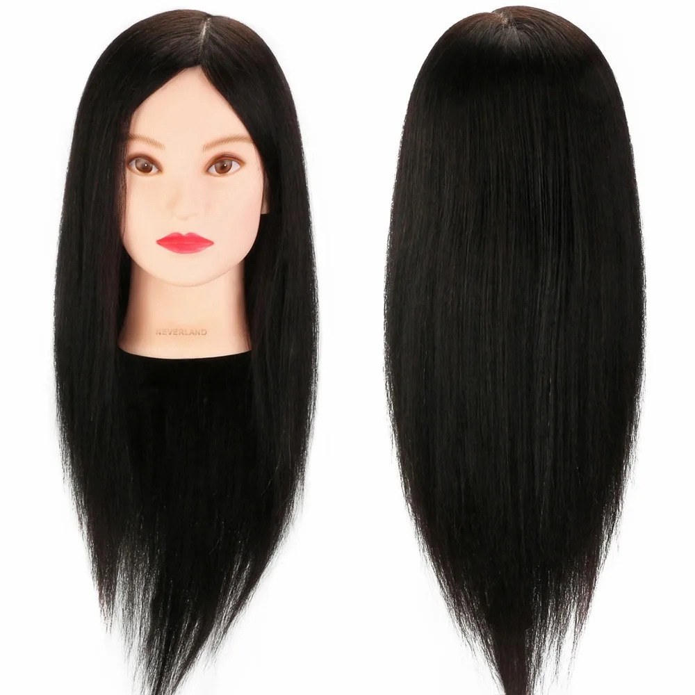 22 &quotчерные волосы манекен головы с 100% реальные человеческие можно завить