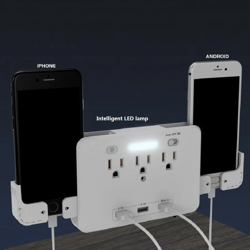 Умная розетка Портативный Путешествия адаптер розетки 3AC США 3USB QC3.0 быстрой