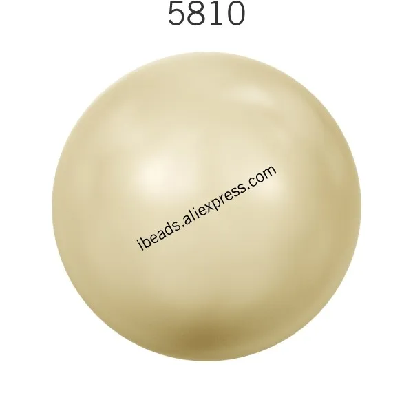 Light Gold 539 Кристалл от Swarovski 5810 круглая жемчужная бусина с полным просверленным отверстием, Бисероплетение для DIY браслетов, ювелирных изделий - Цвет: Light Gold 539
