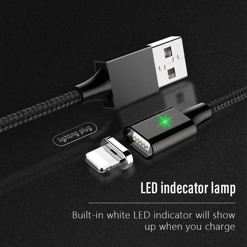 ! ACCEZZ 3 в 1 Магнитный кабель для синхронизации данных 8Pin iPhone X 8 XS Plus Micro USB Type C