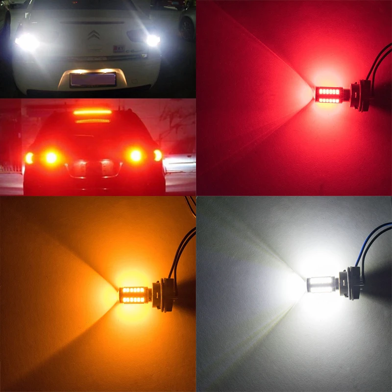 1156 BA15S P21W 1157 светодиодный BAY15D 33SMD тормозной светильник s источник светодиодный автомобильный светильник лампочка, в то время как красного и желтого цветов