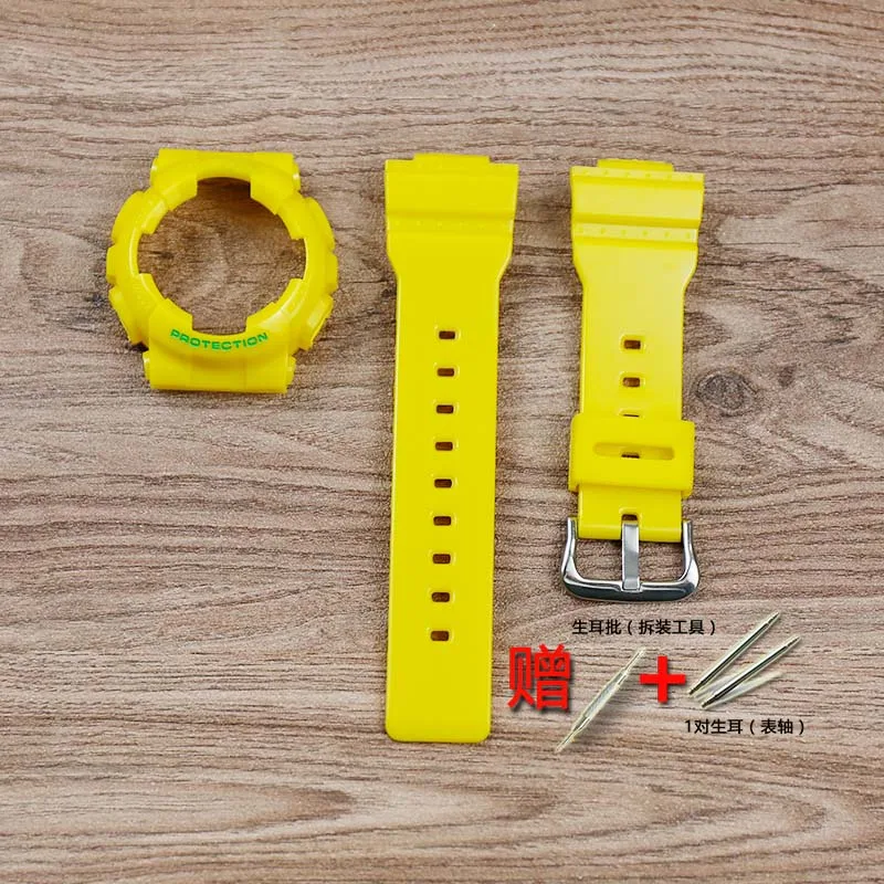 Yellow green Женские аксессуары для часов CASIO BABY-G серии CAS-110 BA-112 120 111 спортивный водостойкий ремешок - Цвет ремешка: Yellow green