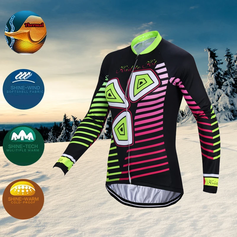 KIDITOKT 2020 зимняя MTB велосипедная одежда для велоспорта сохраняющая тепло длинный