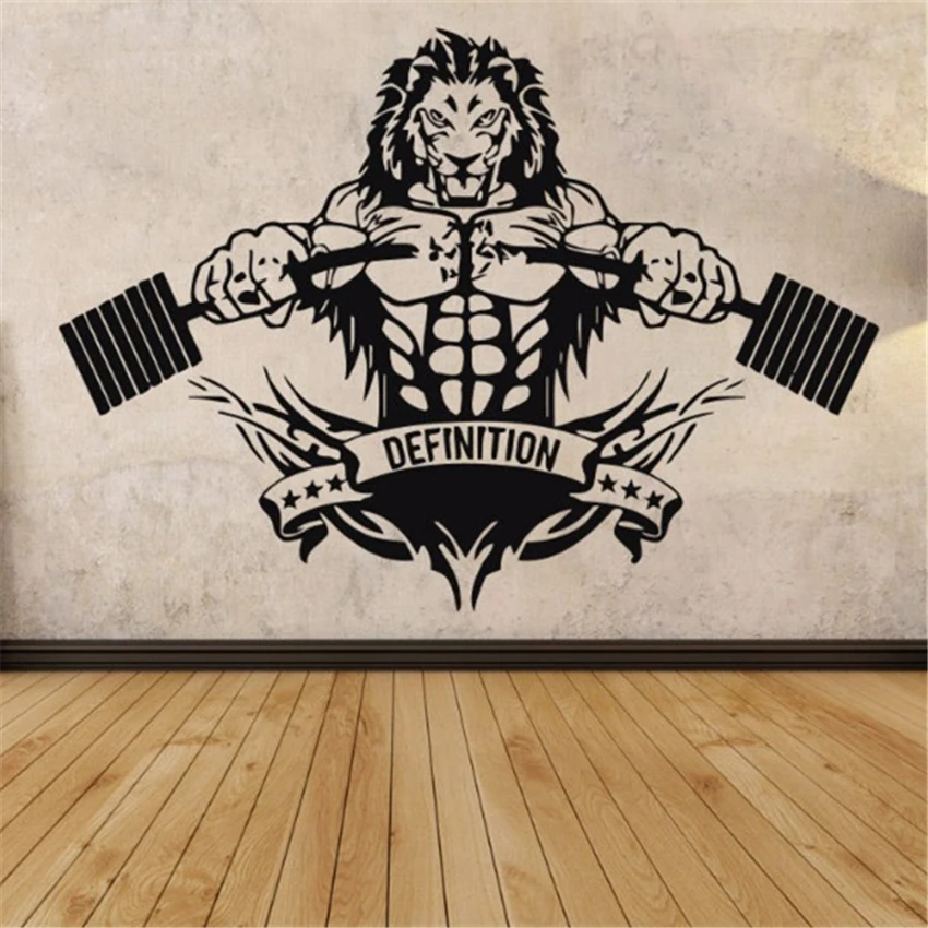 

Спортивный постер Лев для фитнеса, клуба, тренажерного зала, настенный художественный декор с животными, домашний декор, съемная виниловая ...