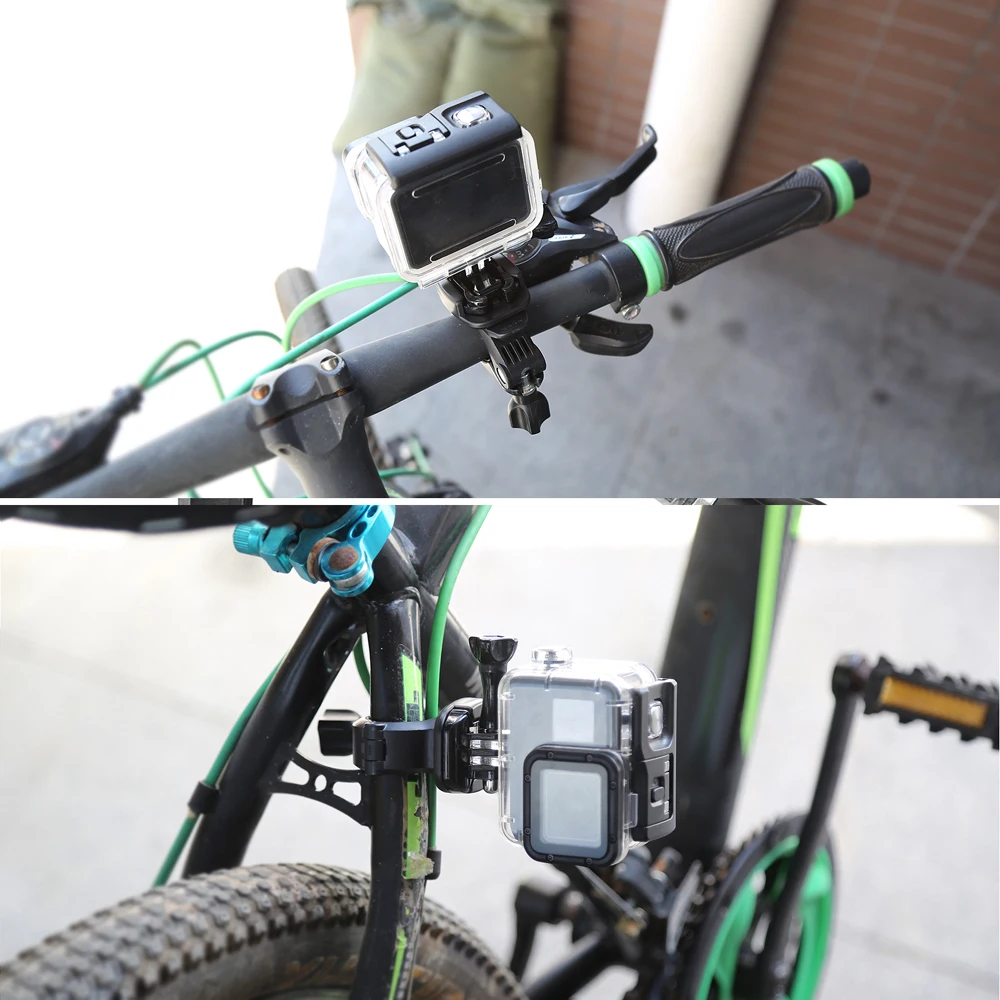 Съемка руля Подседельный штырь Поворотная база зажим Крепление для GoPro Hero 8 7 5 Xiaomi Yi 4K H9 Sjcam подставка держатель для Go Pro 7 аксессуар