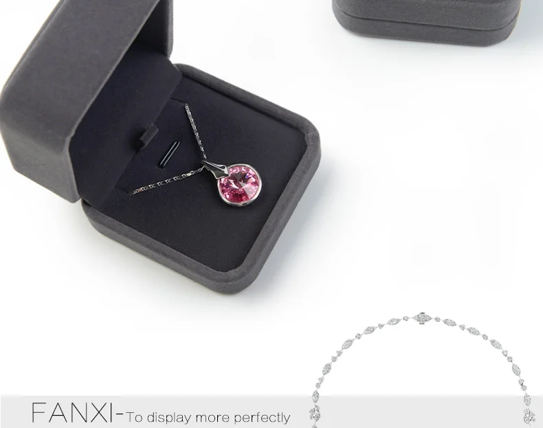 FANXI серый плюшевый тканевый ювелирный Подарочный ящик для сережек ожерелье кольцо браслет упаковка коробка-органайзер для ювелирных украшений свадьба день рождения