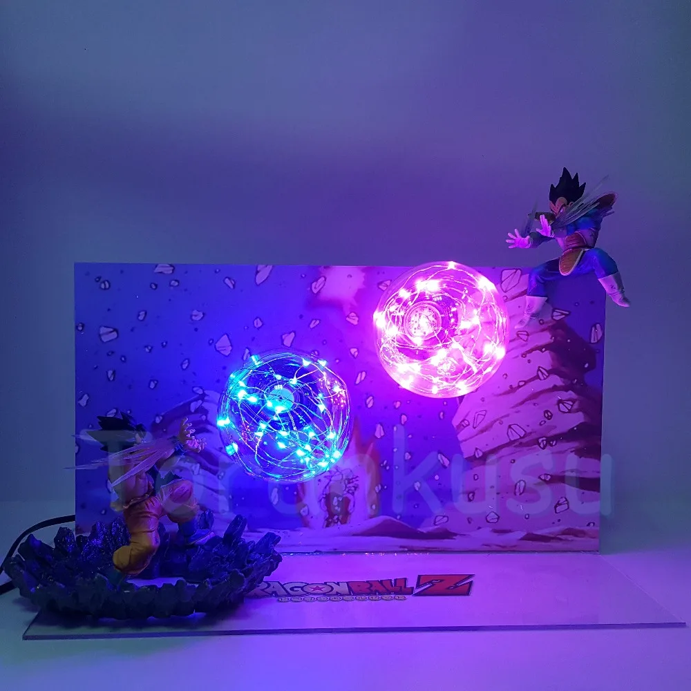 Dragon ball Z Son Goku Kamehameha VS Vegeta Galick ружье DIY светодиодный Набор фигурок dragon ball lampara фигурка драконьего шара