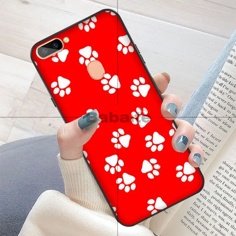 Мягкий силиконовый черный чехол для телефона Babaite Dog Paw из ТПУ OPPO R15 Mirror Dream R11S Plus R11