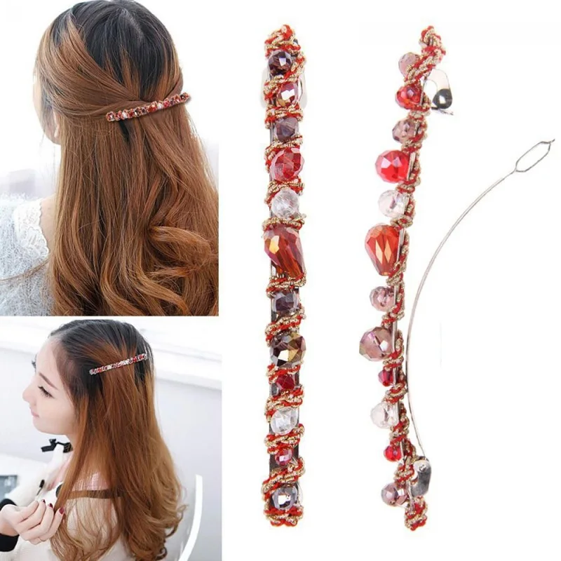 Женские заколки для волос цветные хрустальные стразы аксессуары Элегантные