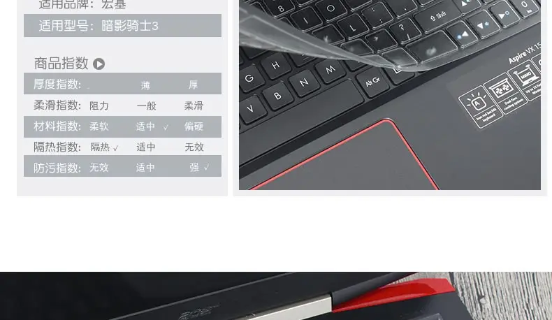 ТПУ Ультра защитный чехол для клавиатуры acer Aspire VX 15 VX5-591G Aspire V15 VN7-593G Predator Helios 300 V17 VN7-793G Gaming