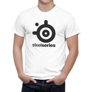 2016 летняя хлопковая Футболка с принтом Steelseries для мужчин и женщин, модные повседневные топы с коротким рукавом, крутые футболки B138