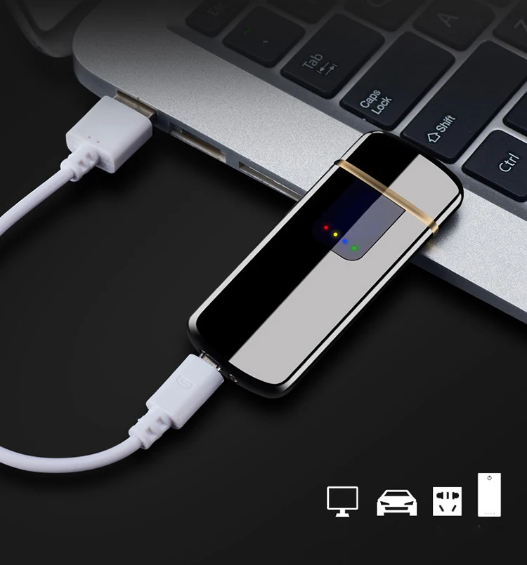 USB плазменная беспламенная ветрозащитная катушка зажигалка с нагревательным