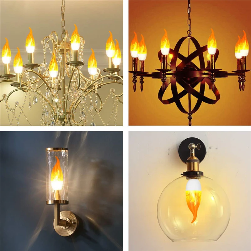 

LED Fire Light E14 E27 B22 Candle Lamp 5W 4 Modes Lighting LED Flame Flickering Bulb Living Room Xmas Atmosphere Lamp Home Decor