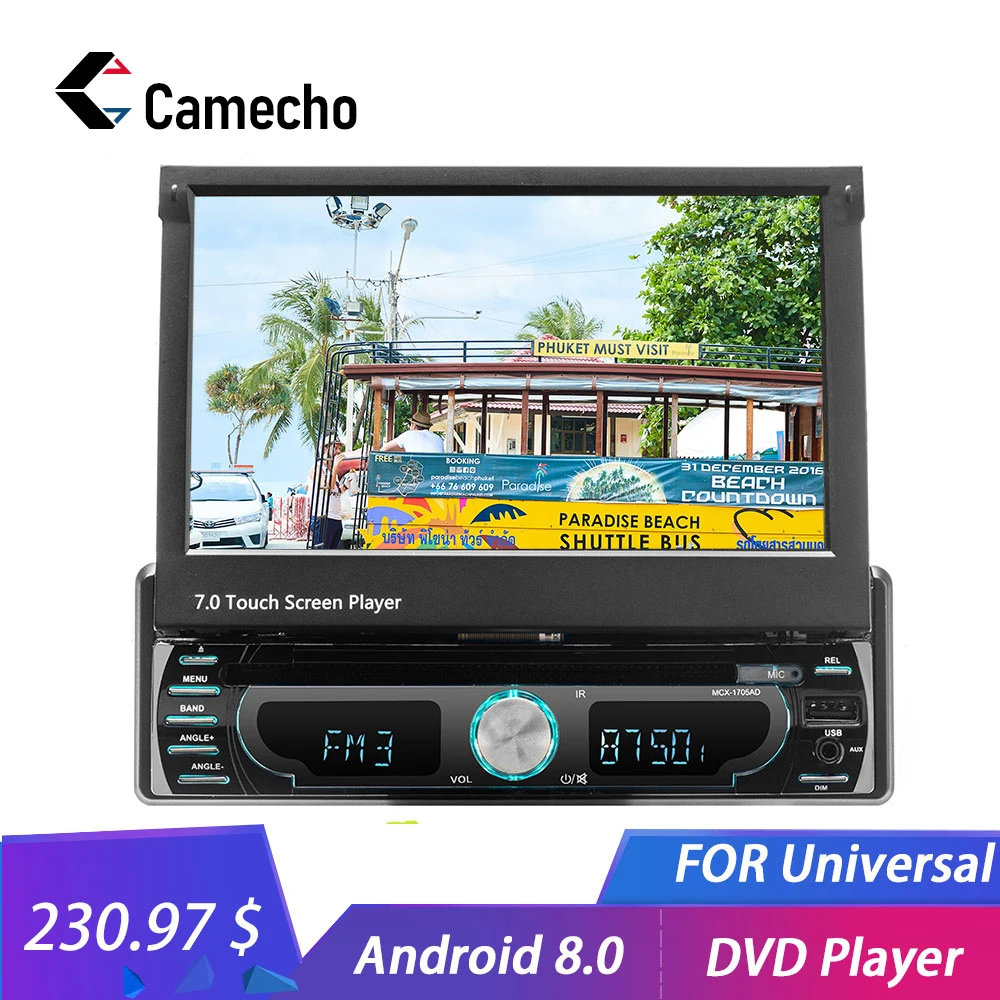 Camecho 1din Android WIFI автомобильное радио 7 &quotGPS навигация зеркальная связь Bluetooth MP5 HD
