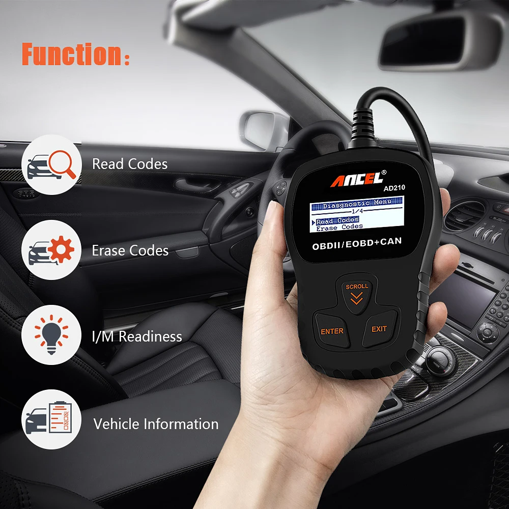 ANCEL AD210 OBD2 Автомобильный сканер OBD Код считыватель Erase ошибки нескольких языков автомобиля диагностический инструмент обновление бесплатно