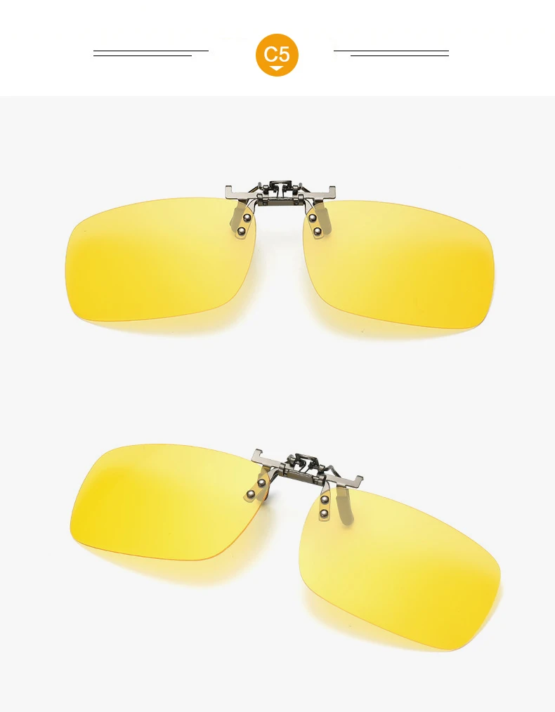 Classic Design Sunglasses Polarized Clip Men Square Driving Sun Glasses Clip Gafas Shades Eyewear Women Oculos de sol UV400
