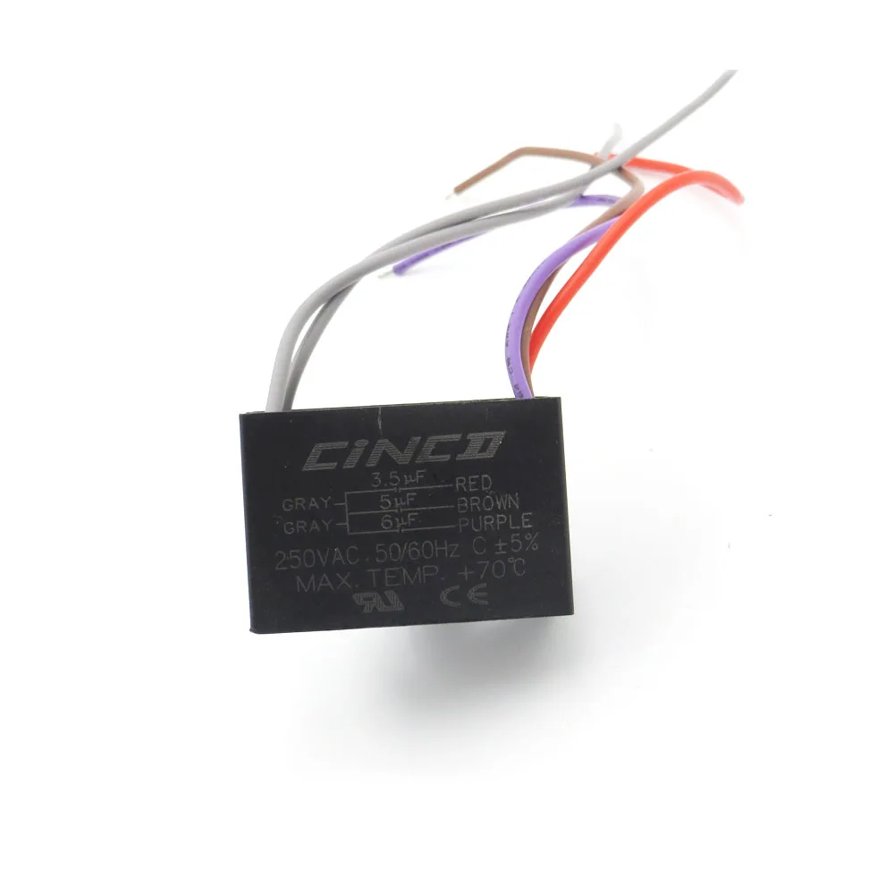 CBB61 3 5 мкФ + 6 250V проводов конденсатор моторного двигателя Электрический