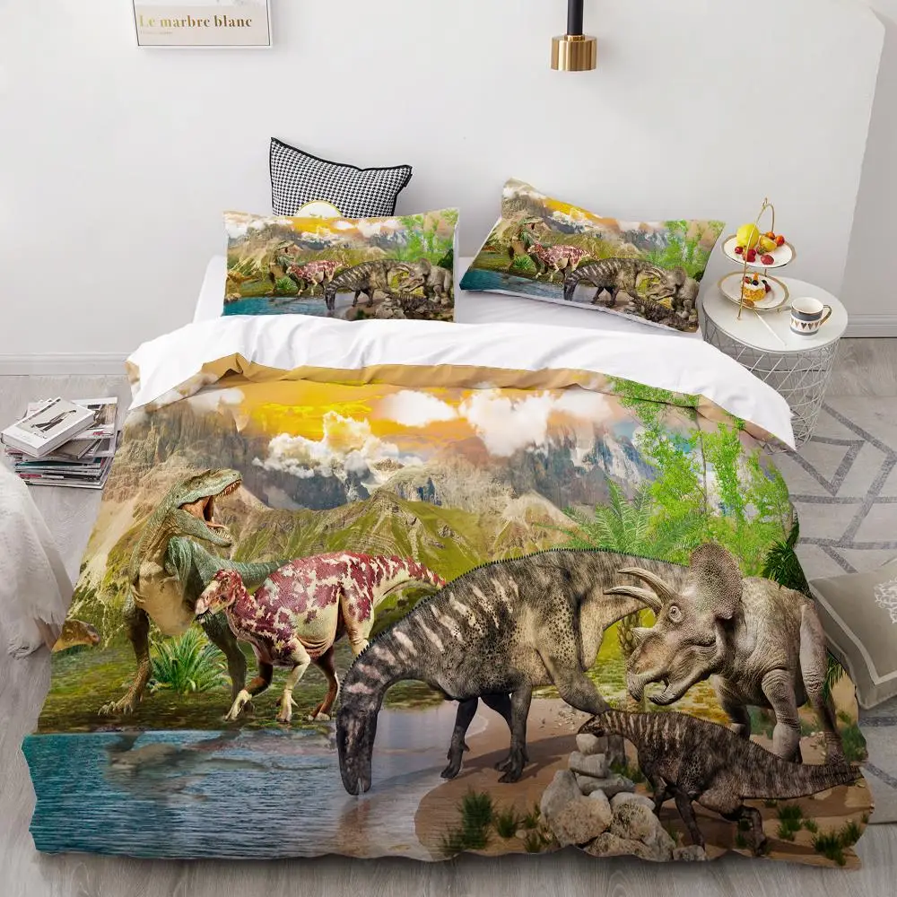 3D Printing Bedding Set,Custom Kids Baby Children Duvet Cover Set,Cartoon Dinosaurs Bed Linens,Boys Bedclothes Drop Shipping